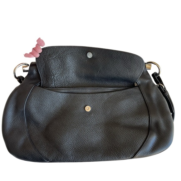 Prada Black Leather Silver Metal Top Handle Bar 2 in 1 Shoulder Bag to Clutch - Picture 14 of 17